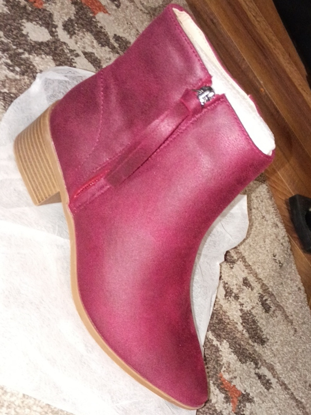 Women's Journee Collection Burgundy Ankle Boots - Stylish Side Zip Bootie